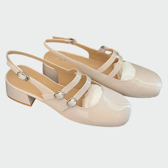 Olivia - Orthopaedic Leather Flats Mary Jane